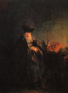 De oude rabbi door Rembrandt van Rijn